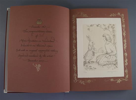 Carroll, Lewis - Alice in Wonderland, Folio Society limited edition, one of 1000, quarter bound by hand in vellum